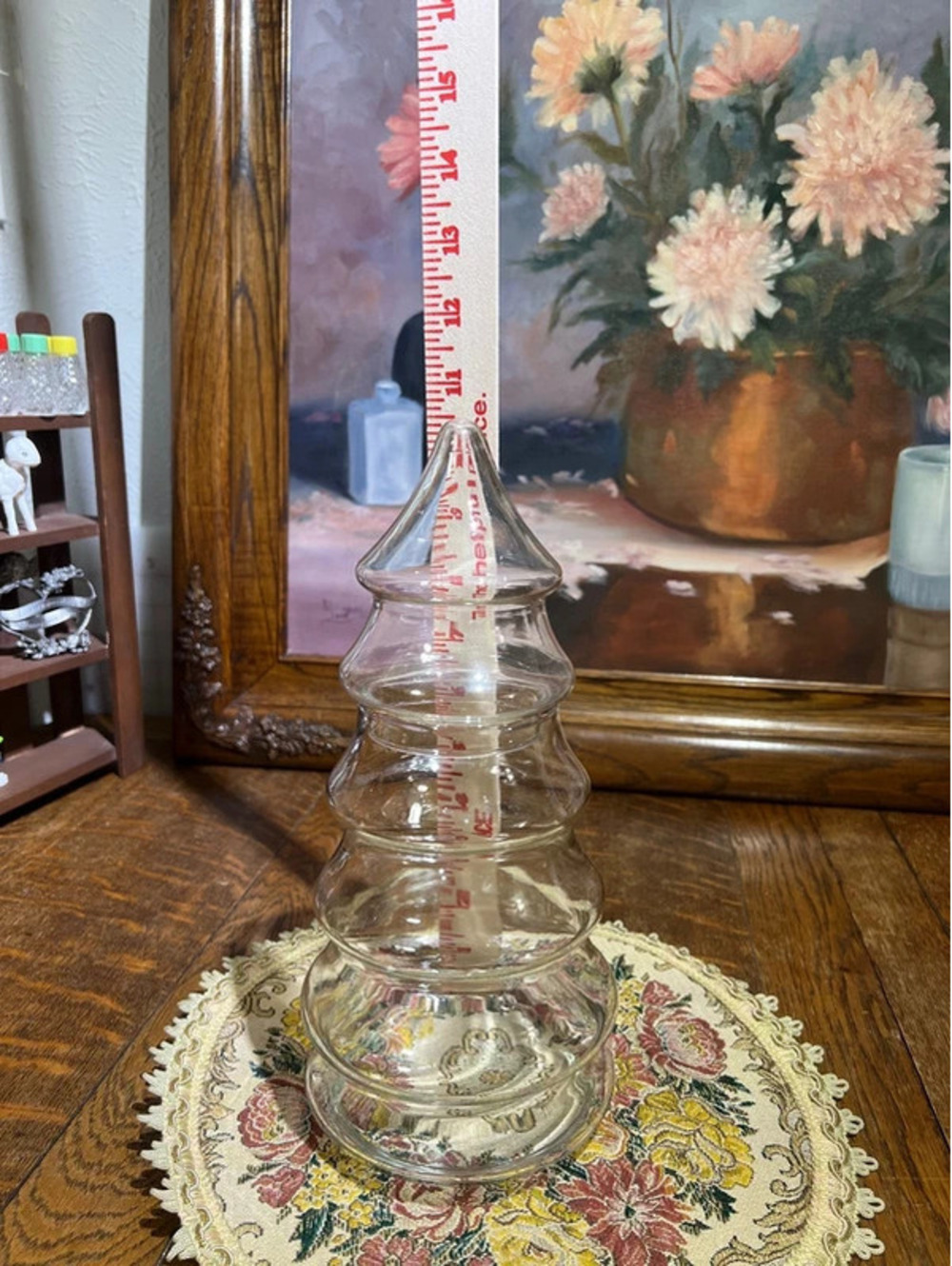 10.5 Libby Glass Christmas Tree Apothecary Jar